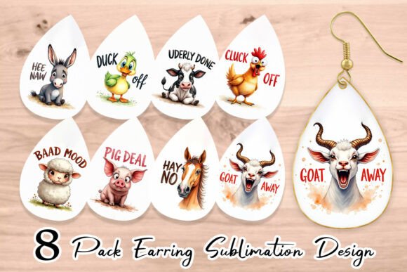 Grumpy Animal Quote Earring SVG Graphics