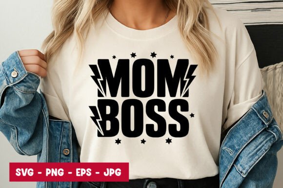 Mom Boss Quote Typography SVG PNG Graphics & Illustrations
