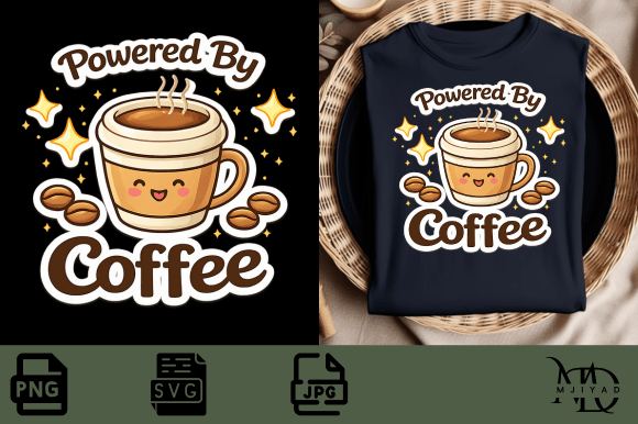 Powered By Coffee Graphic Design Asset