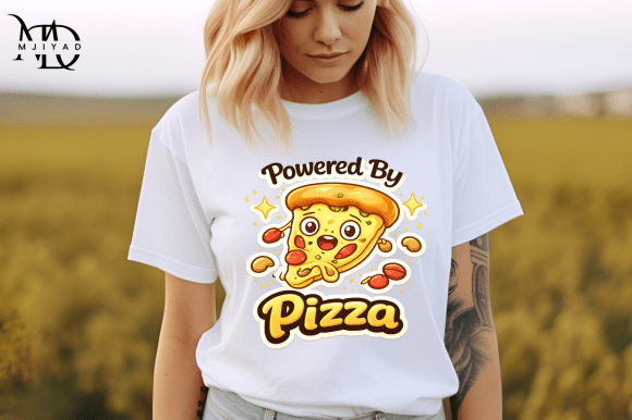Powered By Pizza Graphic Design for T-Shirt Designs